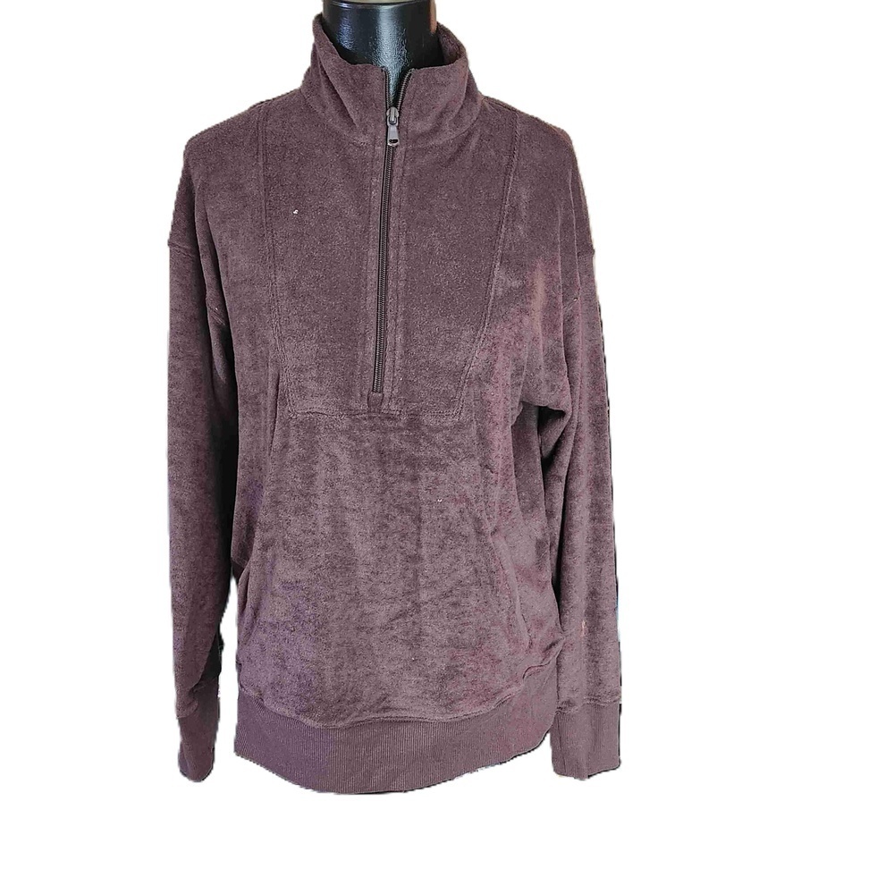 Aerie Offline Brown Fleece Pullover Sweatshirt Extra Small